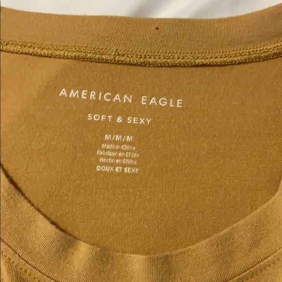 Yellow American Eagle Floral Shirt Size M - Picture 3 of 4